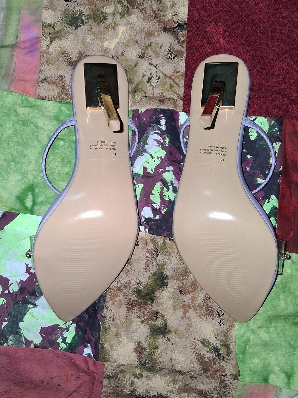 Cape Robbin Lilac Pointed-Toe Slide Heels with Rhinestone Chain - Picture 3 of 8